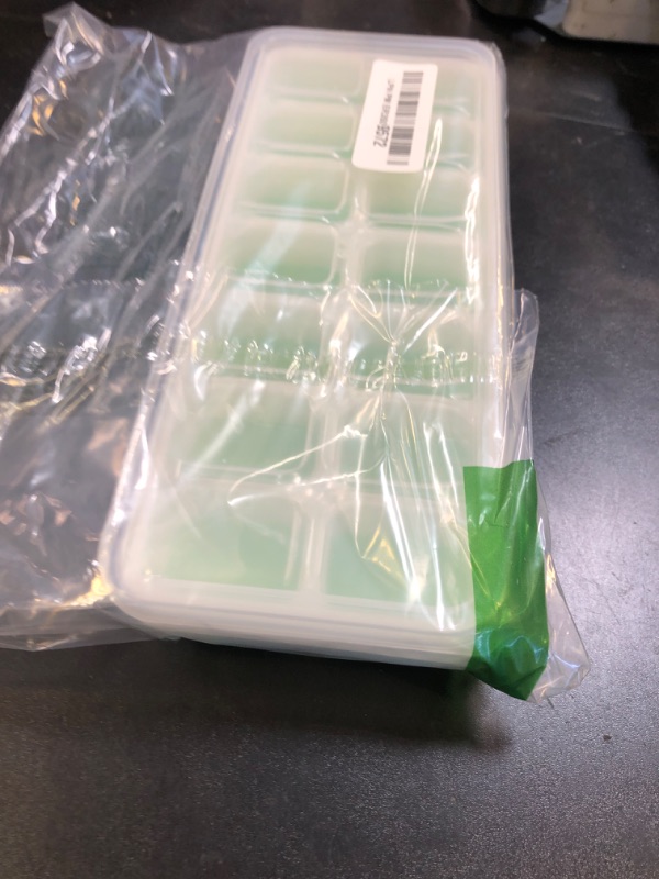 Photo 1 of Ice Cube Trays, Silicone Easy-Release and Flexible 14-Ice Trays with Spill-Resistant Removable Lid, BPA Free, Durable and Dishwasher Safe, 2 Pack