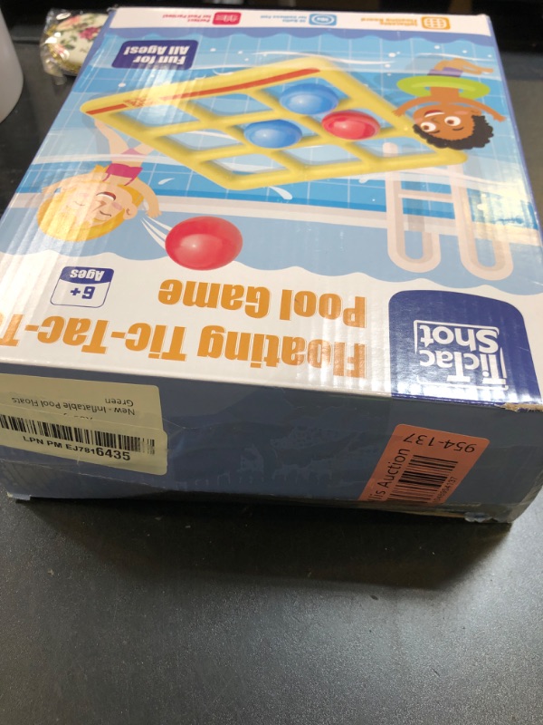 Photo 1 of TicTac Shot Pool Toys Games Set- Tic-Tac-Toe Inflatable Pool Toy with 10 Balls - for Adults Teens Kids 2-10 Players