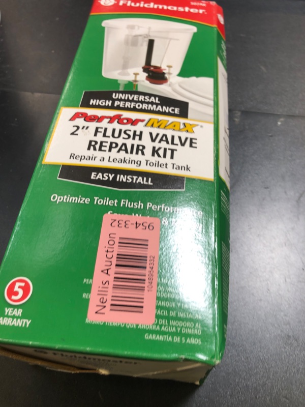 Photo 1 of Fluidmaster 507AKP7 PerforMAX Universal High Performance 2-Inch Toilet Flush Valve Repair Kit with Gasket and Bolts