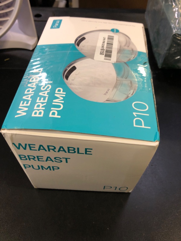 Photo 1 of Paruu P10 Hands Free Breast Pump Wearable, 338mmHg Strong Suction, Low Noise, 4 Modes & 9 Levels, Electric Breast Pump Portable, Smart Display, 19/21/24/28mm Insert/Flange, 2 Pack (White)