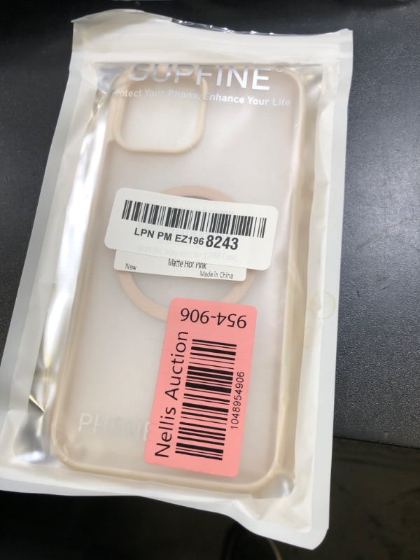 Photo 1 of SUPFINE Magnetic for iPhone 12 Pro Max Case (Compatible with MagSafe) (Military Grade Drop Protection) Slim Translucent Matte Shockproof with Anti-Fingerprint Phone Case,Hot Pink