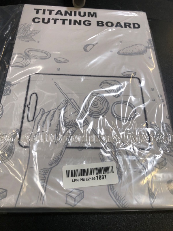 Photo 1 of 100% Titanium Cutting Board for Kitchen - Dishwasher Safe Chopping Boards with Handle, Reversible Charcuterie Board for Home Counter Outdoor Camping Housewarming Gifts for Women (13.3 x 9)