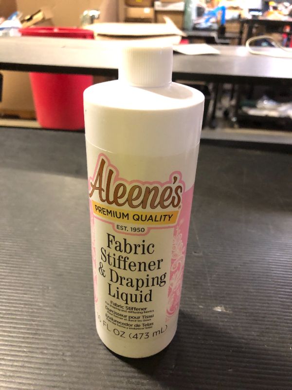 Photo 1 of Aleenes fabric stiffener &draping liquid, Clear, 16 ounces