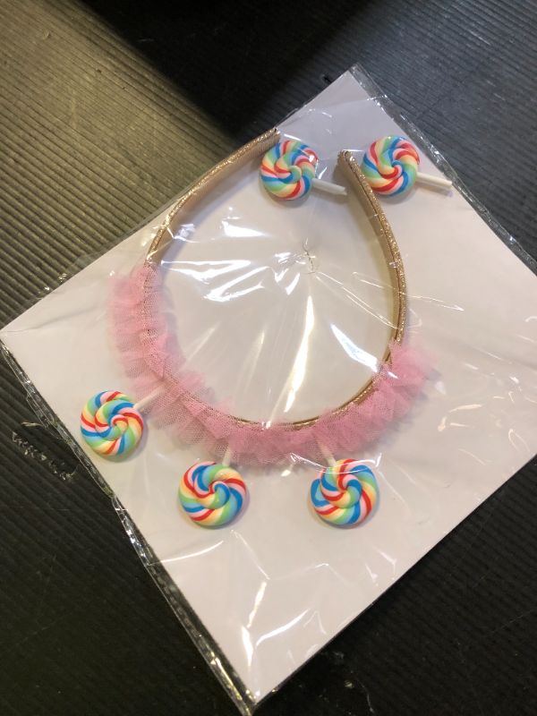 Photo 1 of Cabilock Pink Lollipop Headband for Women: Cute Candy Headband Lollipop Sweet Hairband Costume Accessories Hair Hoop Headpiece Party Favor Present for Women Present