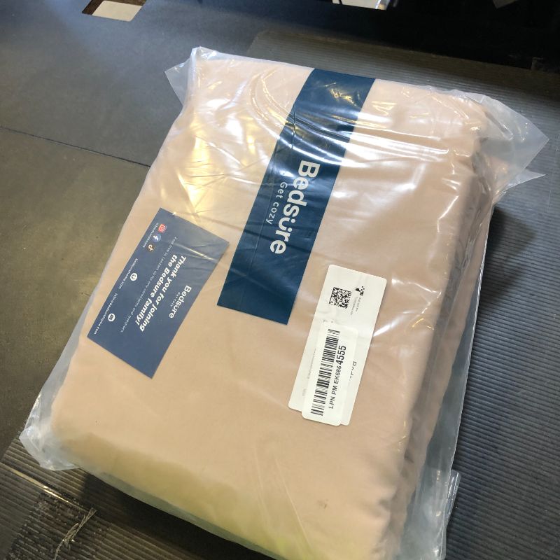 Photo 1 of Bedsure Duvet Cover King Size with Fitted Sheet - 4 Pieces Prewashed Extra Soft Bedding Set, Includes 1 Duvet Cover 104x90 Inches with Zipper Closure, 2 Pillow Shams, 1 Fitted Sheet, Khaki