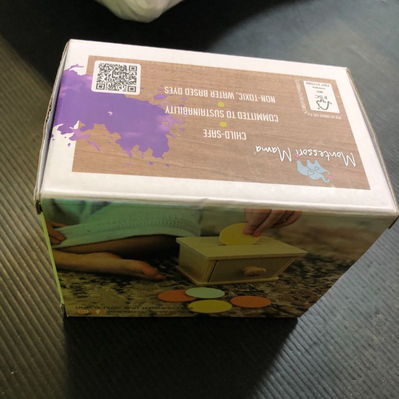 Photo 1 of Montessori Coin Box, Montessori Toys for 1 Year Old Toddler Coins, Baby Wooden Toy Ball Infant Drawer Drop, 1+ Baby Essentials Object Permanence Learning
