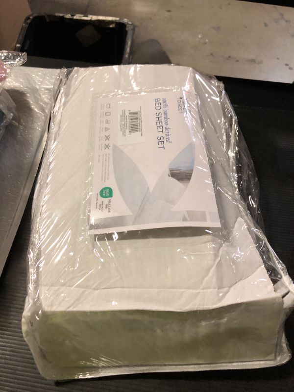 Photo 1 of Hotel Sheets Direct 4 Piece Bed Sheet Set King Size, 100% Viscose Derived from Bamboo Sheets Set with 2 Pillowcases, Cooling & Breathable Luxury Bedding, Moisture-Wicking & Silky Soft Texture, White