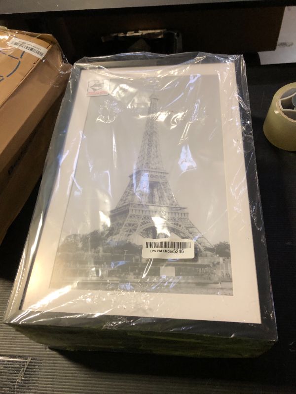 Photo 1 of upsimples 11x17 Picture Frame Set of 10, Display Pictures 9x15 with Mat or 11x17 Without, Multi Photo Frames Collage for Wall Display, Black