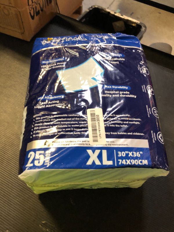 Photo 1 of SOFYFINE Bed Pads with Adhesive Strip 30"x36" Thicken Elderly Adults Incontinence Underpads Disposable,Heavy Duty Absorbent Chucks Waterproof,XL Extra Large Puppy Pee Training Pad[25 Pads]
