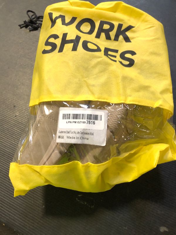 Photo 1 of Gsutenmre Steel Toe Shoes for Men Women Lightweight Work Shoes Mens Indestructible Safety Sneakers Puncture Proof Construction Shoe Composite Toe Sneakers Khaki