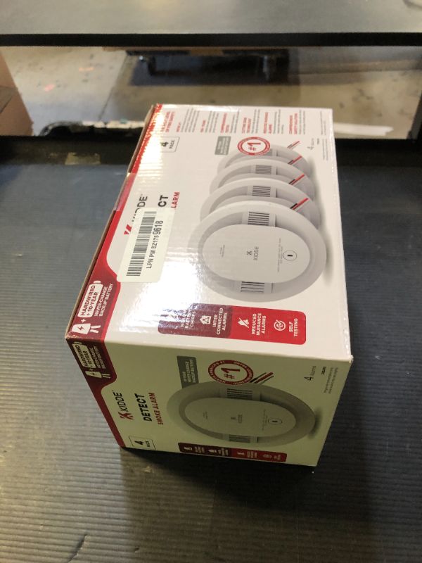 Photo 1 of Kidde Hardwired Smoke Detector, 10-Year Battery Backup, Interconnectable, LED Warning Light Indicators, 4 Pack