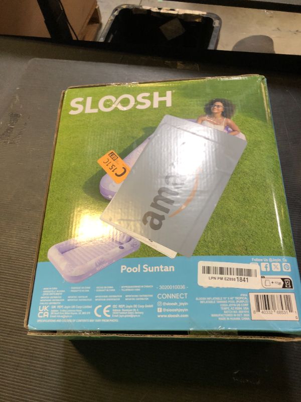 Photo 1 of SLOOSH Inflatable Tanning Pool Lounger Float, 70" x 46" Pool Floats Adult with Pillow, 4 in 1 Suntan Tub Raft Floatie,Sunbathing Bed Lounge for Water Blow Up Kids Ball Pit Party Gifts, L-Purple