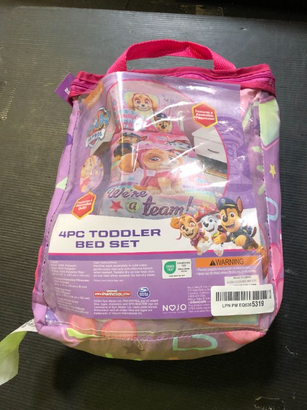 Photo 1 of Paw Patrol Skye We're A Team 4 Piece Toddler Bedding Set - Includes Comforter, Sheet Set - Fitted + Top Sheet + Reversible Pillow Case for Girls Bed, Pink