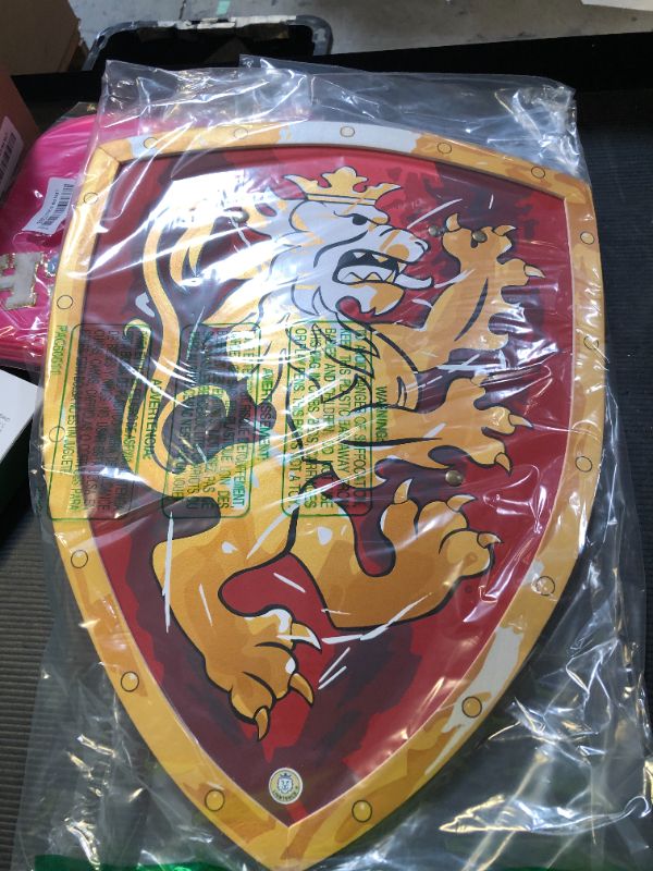 Photo 1 of Liontouch - Noble Knight Foam Shield for Kids, Red/Large - Age 3-8 | 17.7 x 13.8 in | Medieval Pretend Play Toy with Golden Lion Theme | Safe Battle Accessory for Dress Up & Costumes for Boys