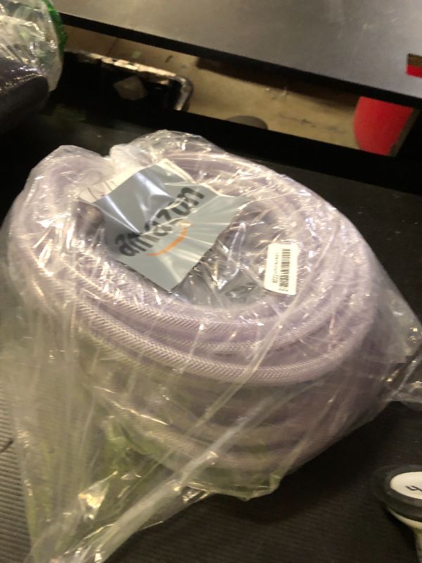 Photo 1 of MECCANIXITY 3/8" ID x 5/8" OD 50 Ft PVC Tube Braided Reinforced Tubing Flexible Hose Pipe Clear Vinyl Tubing High Pressure Flexible Plastic Tube