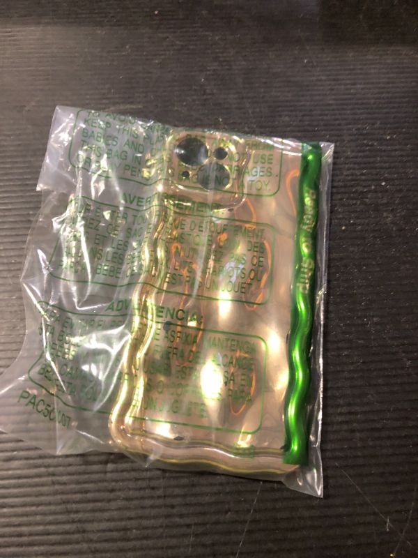 Photo 1 of FABSPARK Case for iPhone 15 Plus,3D Meteorite Bubble Pattern Electroplate Plating Glitter Curly Wavy Frame Glossy Case,Soft TPU Shockproof for iPhone 15 Plus 6.7 Inch,Golden