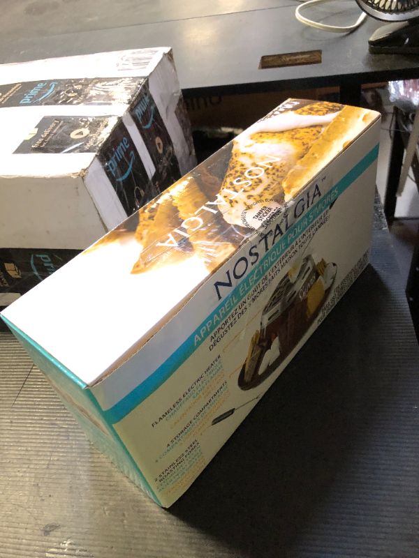 Photo 1 of Nostalgia Tabletop Indoor Electric S'mores Maker - Smores Kit With Marshmallow Roasting Sticks and 4 Trays for Graham Crackers, Chocolate, and Marshmallows - Movie Night Supplies - Brown