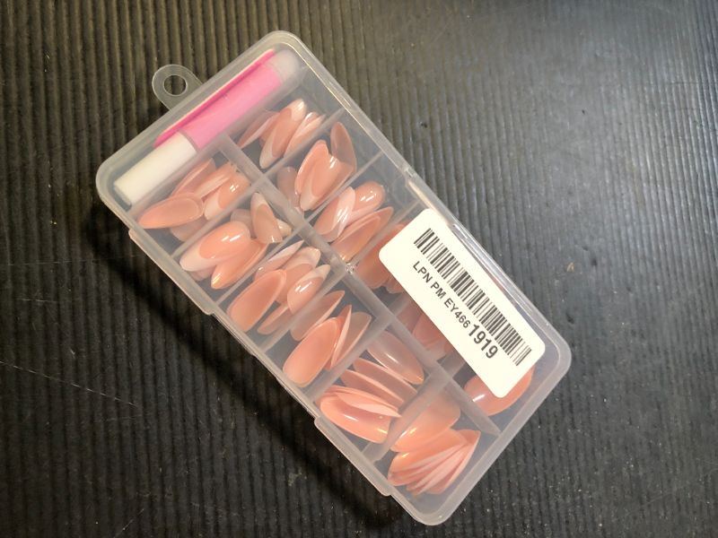 Photo 1 of Lifextol 120pc White French Tip Press on Nails Medium Fake Nails Press ons with Glue&Adhesive Tab, False Acrylic Nails Press on Nails Almond Nail Tips Artificial Glue on Nails Fingernail Stick Nails