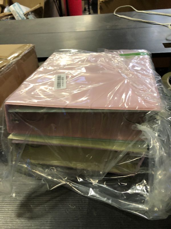 Photo 1 of SUNEE 3 Ring Binders 2 Inch 4 Pack, Clear View Binder Three Ring PVC-Free (Fit 8.5x11 Inches) for School or Office Supplies, Assorted Pastel