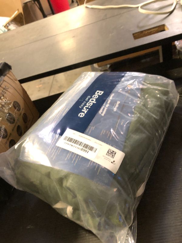 Photo 1 of Bedsure Olive Green Duvet Cover Queen Size - 3 Pieces Prewashed Cotton-Like Extra Soft Bedding Set, Includes 1 Duvet Cover 90x90 Inches with Zipper Closure & 2 Pillow Shams, Comforter Not Included