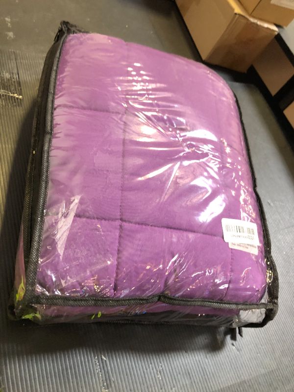 Photo 1 of yescool Weighted Blanket for Adults (20 lbs, 48" x 72", Purple) Cooling Heavy Blanket for Sleeping Perfect for 110-130 lbs, Twin Size Breathable Blanket with Premium Glass Bead, Machine Washable