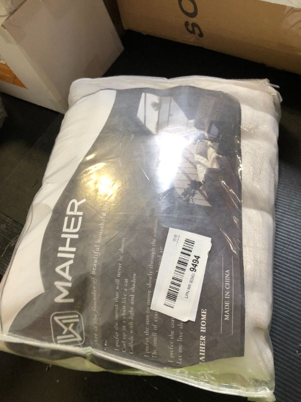 Photo 1 of MAIHER Extra Wide Curtains Pinch Pleated, Light Filtering Faux Linen Texture Semi Sheer Curtains 96 inch Length for Living Room Pinch Pleat Drapes with Hooks (1 Panel, 100 W x 96 L)