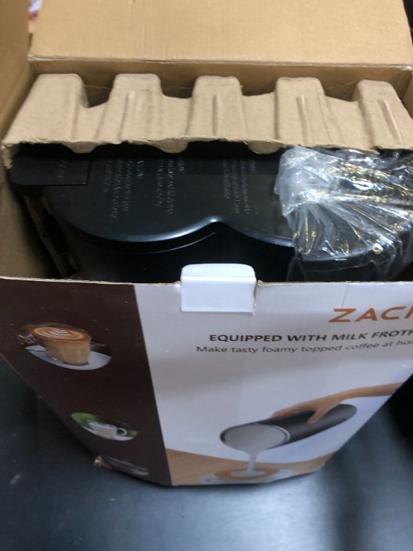 Photo 1 of ZACME 4IN1 Single Serve Coffee Maker for K Cup &Ground, Small Coffee Machine with Milk Frother & Grinder, 5 Brew Size, 28oz Water Tank, Adjustable Drip Tray