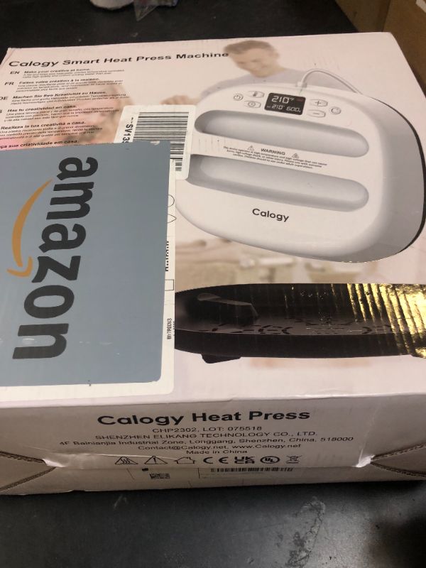 Photo 1 of Calogy Heat Press Machine for T-Shirts 10"X10", Portable Heat Press Fast Up to 410?(210 ºC), Precise Temp Control, 15 Mins Auto Off for Bag, Pillows Sublimation Vinly Transfer (Pink White-10 * 10IN)