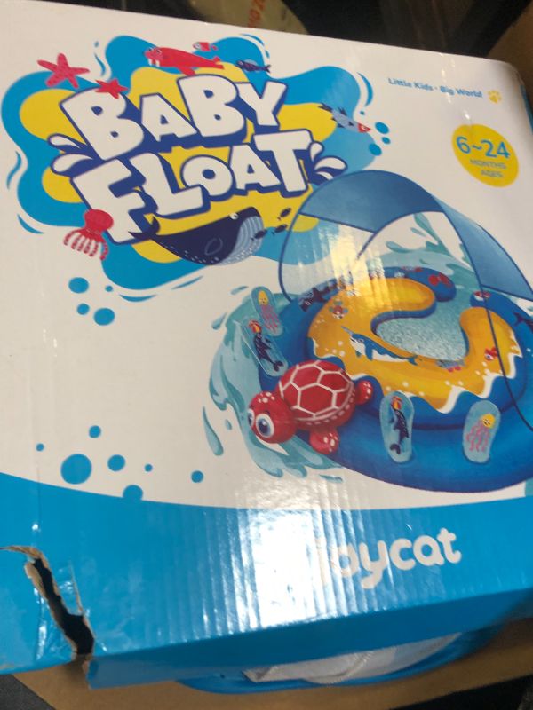 Photo 1 of JOYCAT Baby Pool Float with Canopy,Convertible Inflatable Infant Swim Pool Floats with Adjustable Safety Seat,Flotadores para Bebes,Baby Floaties 6-24 Months,Swimming Floaty for Toddlers 1-2 Year Old