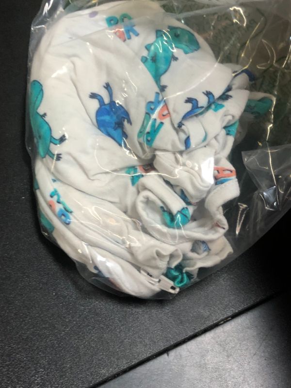 Photo 1 of JunNeng Baby Boys 2Pack Viscose from Bamboo Romper Short Sleeve 2 Way Zipper Sleeper Summer Jumpsuit Sleep and Play Dinasour+turquoise 12-18 Months