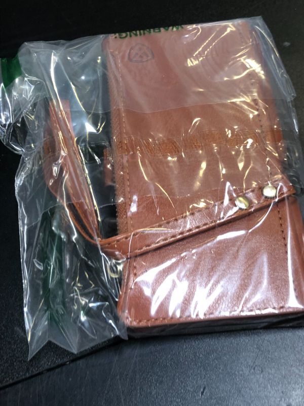 Photo 1 of XcaseBar for iPhone 11 Pro 5.8" Wallet case with Zipper Credit Card Holder?RFID Blocking?, Flip Folio Book PU Leather Phone case Shockproof Cover Women Men for Apple 11 Pro case Light Brown