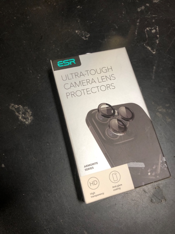 Photo 1 of ESR Cameras Lens Protector for iPhone 16 Pro Max/16 Pro/15 Pro Max/15 Pro/14 Pro Max/14 Pro, Ultra-tough HD Individual Lens Protectors, Ultra-thin Tempered Glass, 1 Pack, Desert Titanium