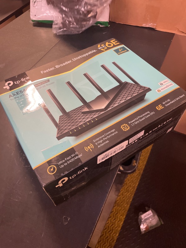 Photo 1 of TP-Link AXE5400 Tri-Band WiFi 6E Router (Archer AXE75)- Gigabit Wireless Internet for Gaming, VPN, OneMesh, WPA3
