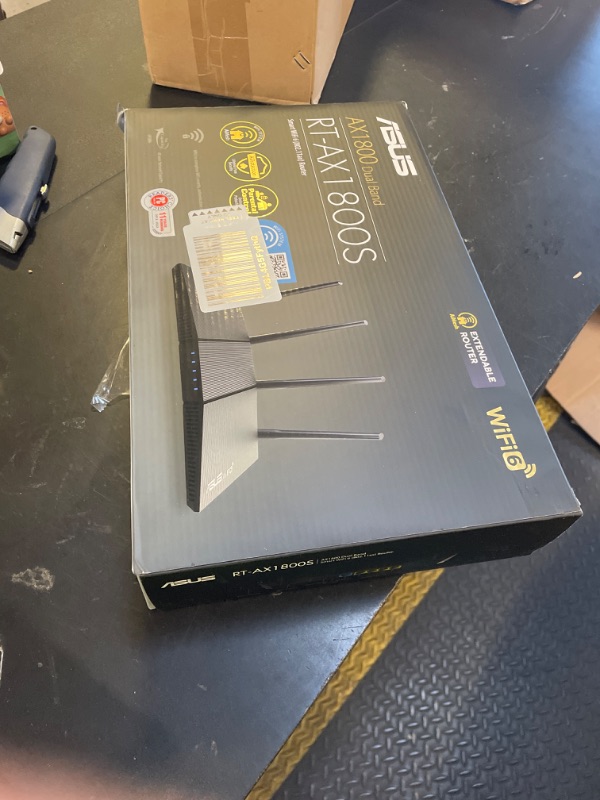 Photo 1 of ASUS RT-AX1800S Dual Band WiFi 6 Extendable Router, Subscription-Free Network Security, Parental Control, Built-in VPN, AiMesh Compatible, Gaming & Streaming, Smart Home