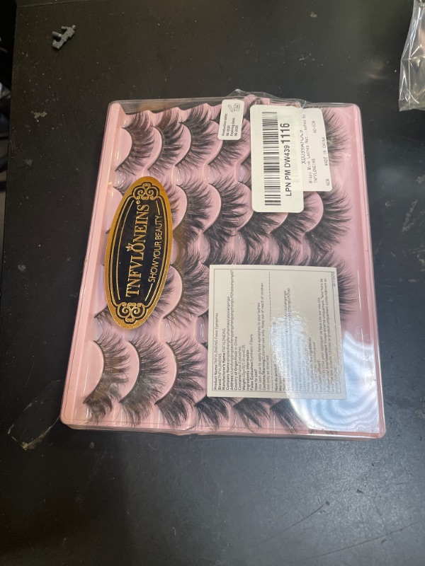 Photo 1 of Wispy Mink Lashes Natural False Eyelashes 16mm Cat Eye Lashes Pack 5D 14 Pairs Fake Eyelashes by TNFVLONEINS