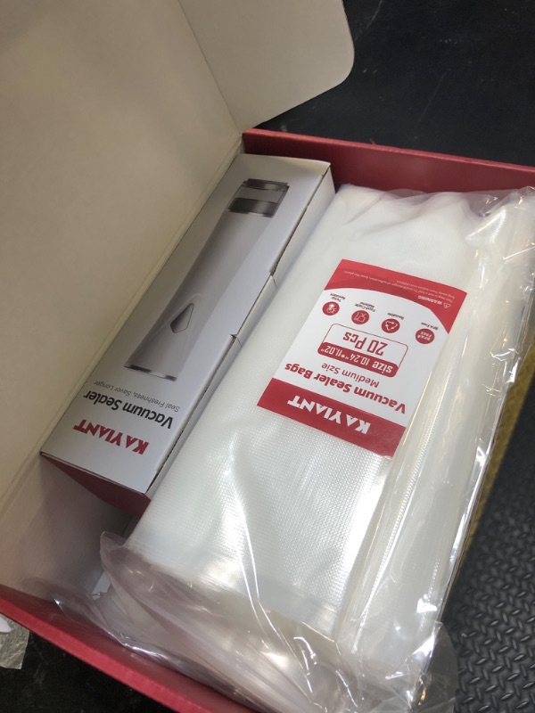 Photo 1 of Kayiant Vacuum Sealer Set (Vacuum Sealer Machine + 40 Bags) Powerful Handheld Vacuum Sealer with Visual Water Tank, Waterproof Compact Protable 10X Preservation & Fresh