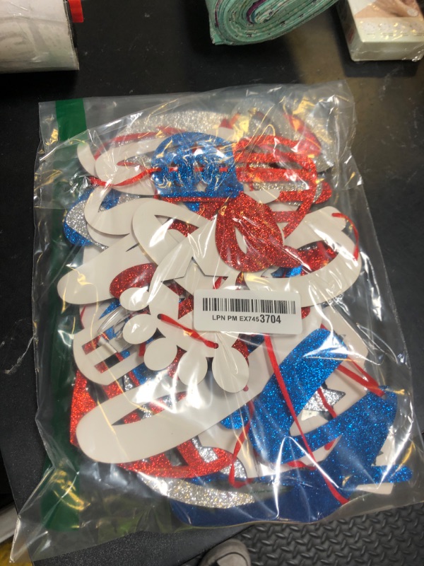 Photo 1 of A Little Firecracker is On The Way Banner 4th of July Baby Shower Party Decorations for Children Boy Girl Independence Day Patriotic Themed Red and Blue Gender Reveal Party Supplies