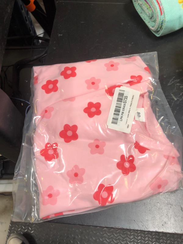 Photo 1 of mlpeerw Toddler Baby Girl Clothes Long Sleeve Floral Sweatshirt Shirt Top + Pants Infant Fall Winter Outfits (Pink floral, 6-12 Months)
