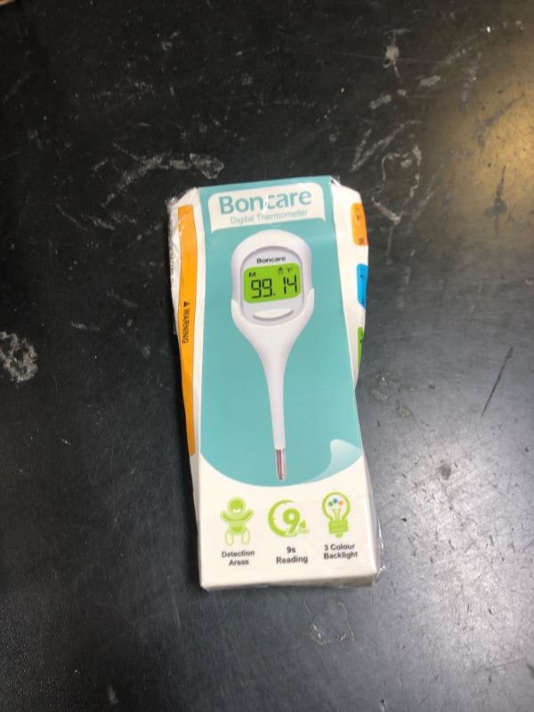Photo 1 of Boncare 9 Seconds Basal Body Thermometer for Ovulation, Oral Thermometer for Adults and Kids - Accurate Rectal Thermometer, with Fever Alarm and Large Display, FSA HSA Eligible (Rice-White)