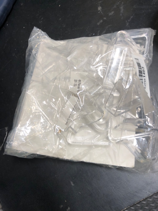 Photo 1 of 48 Pieces Transparent Clear Tablecloth Clips, Plastic Table Cloth Clips?Windproof Table Cover Holder Clamps?Table Cloth Holder for Christmas Home Wedding Party Indoor Outdoor Camping Picnic (Small)