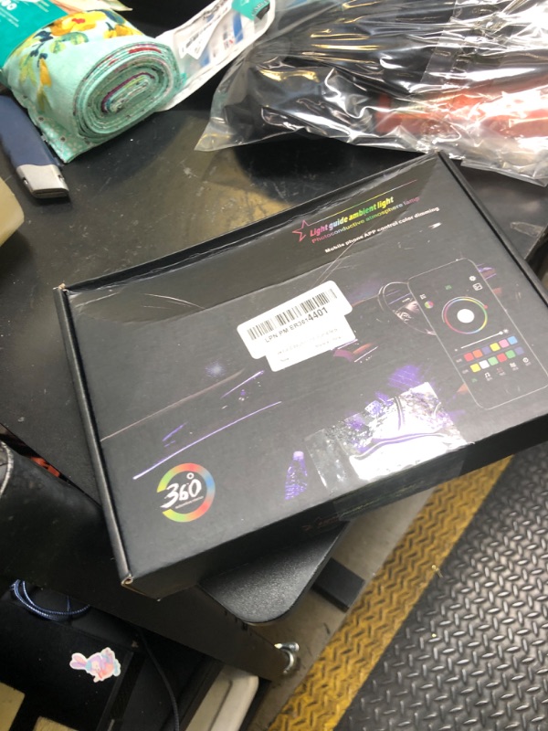 Photo 1 of Interior Car Lights, 9 in 1 Car LED Strip with Wireless APP/RF Remote/Button Control, 16 Million Colors Ambient Lighting Kit with 5 Fiber Optic LED Strips & 4 Under Dash Lights