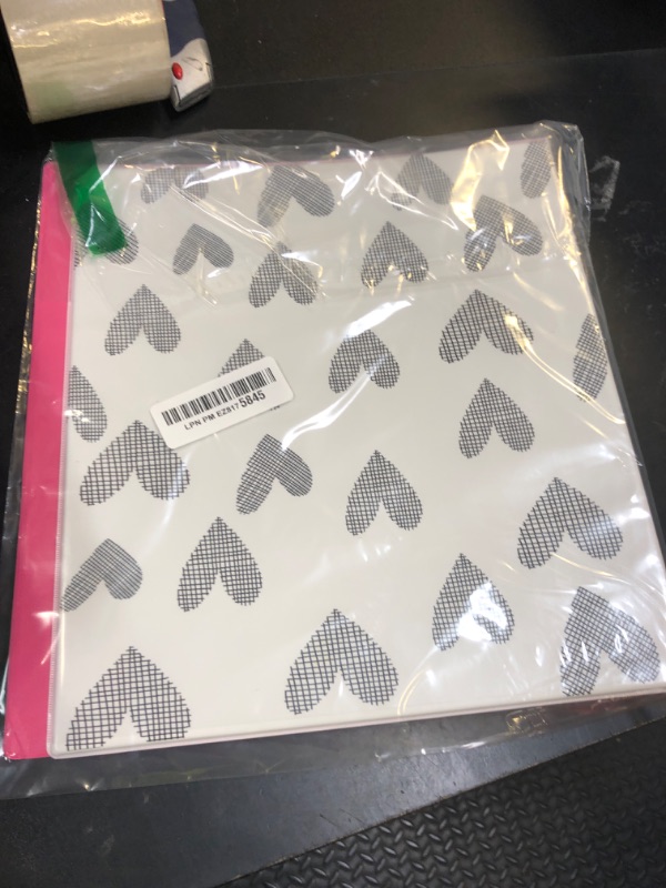 Photo 1 of Avery + Amy Tangerine Designer Collection Binder, 1 Inch Round Rings, 175-Sheet Capacity, Hatchmark Hearts (28320)