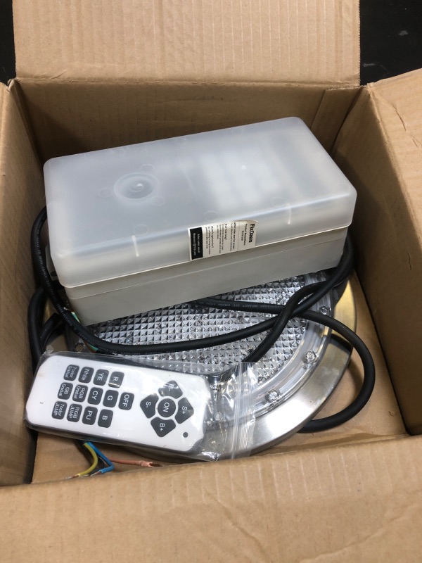 Photo 1 of FixOasis Led Pool Lights for Inground Pool, 12v Pool Light with 50FT Cord, 60W 10 Inch Led Pool Light with Controller, Remote and APP Control, Suitable for Most 10 Inch Wet Niche, IP68