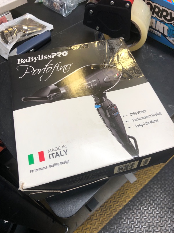 Photo 1 of BaBylissPRO Hair Dryer, Nano Titanium Portofino 2000-Watt Blow Dryer, Hair Styling & Appliances, Black, BPOR1