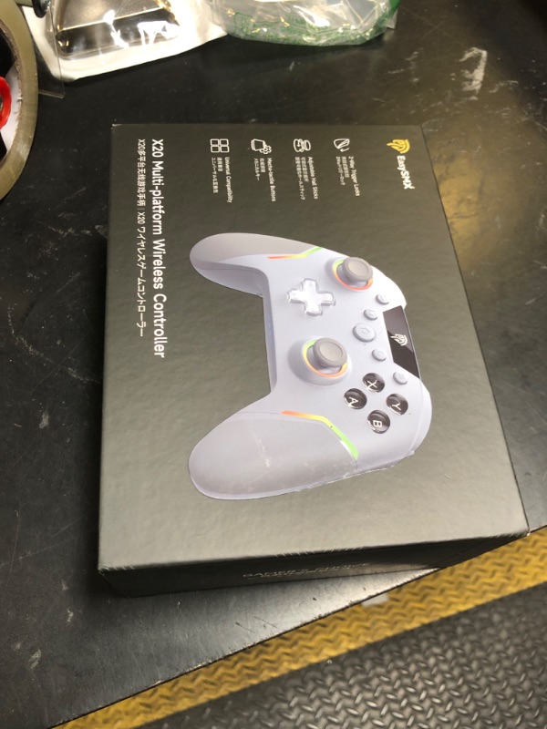 Photo 1 of EasySMX X20 Wireless Gaming Controller with RGB Backlit, 2-Stage Hall Effect Stick, 1000Hz Polling Rate, 6-Axis Gyro on Multi-Platform, Mech Buttons- Compatible with PC/Switch/Steam/Android