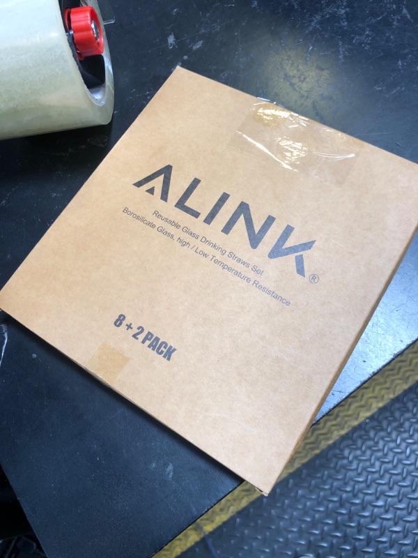 Photo 1 of ALINK Short Bent Glass Straws, 6 in x 10 mm Reusable Clear Glass Curved Cocktail Straws for Whiskey, Coffee, Soda, Water, Pack of 8 with Brush