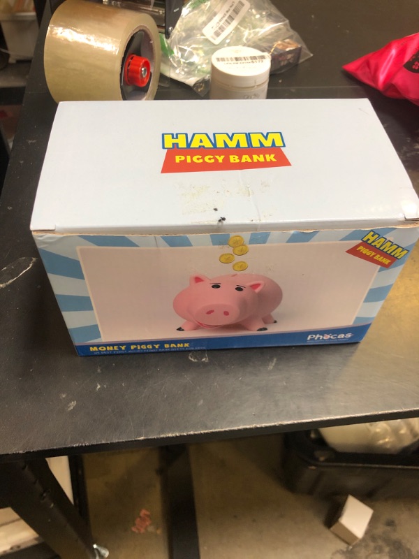 Photo 1 of PHOCAS Hamm Piggy Bank Unbreakable Cute Pink Pig Money Bank Plastic Saving Coin Bank for Kids Christmas Birthday Gift