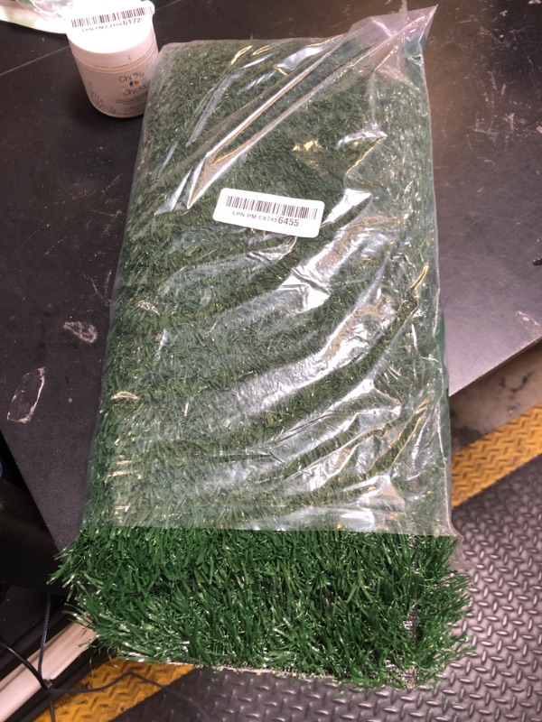 Photo 1 of Puppy Artificial Grass Pee Pad for Dogs Potty Trianing 18 x 14 Inches, 2 Pack Replacement Pet Fake Grass Mat for Indoor Outdoor Porches Apartments, Reusable & Washable Grass Turf Mat for Dogs
