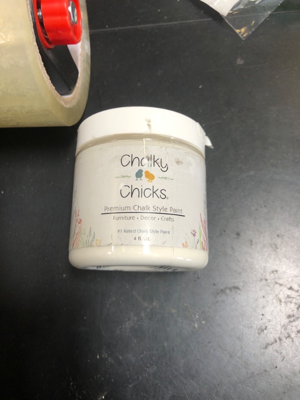 Photo 1 of Chalky Chicks 4 Fl Oz Matte Aged Burlap White Chalk Paint for Furniture Without Sanding - No Prep Furniture Paint No Sanding All in One for Crafts, Wood, Cabinet, Walls, Metal, Dresser, Farmhouse