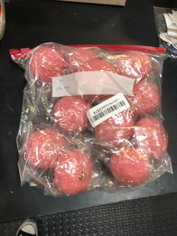 Photo 1 of Zhanmai 12 Pcs Brain Stress Balls Brain Splat Ball Brain Toys Anti-Pressure Sticky Balls Fake Brain Pressure Soft Balls, Halloween Toys for Teenagers and Adults Decompression and Relaxation